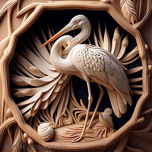 Nature and animals (st stork 2, NATURE_6826) 3D models for cnc